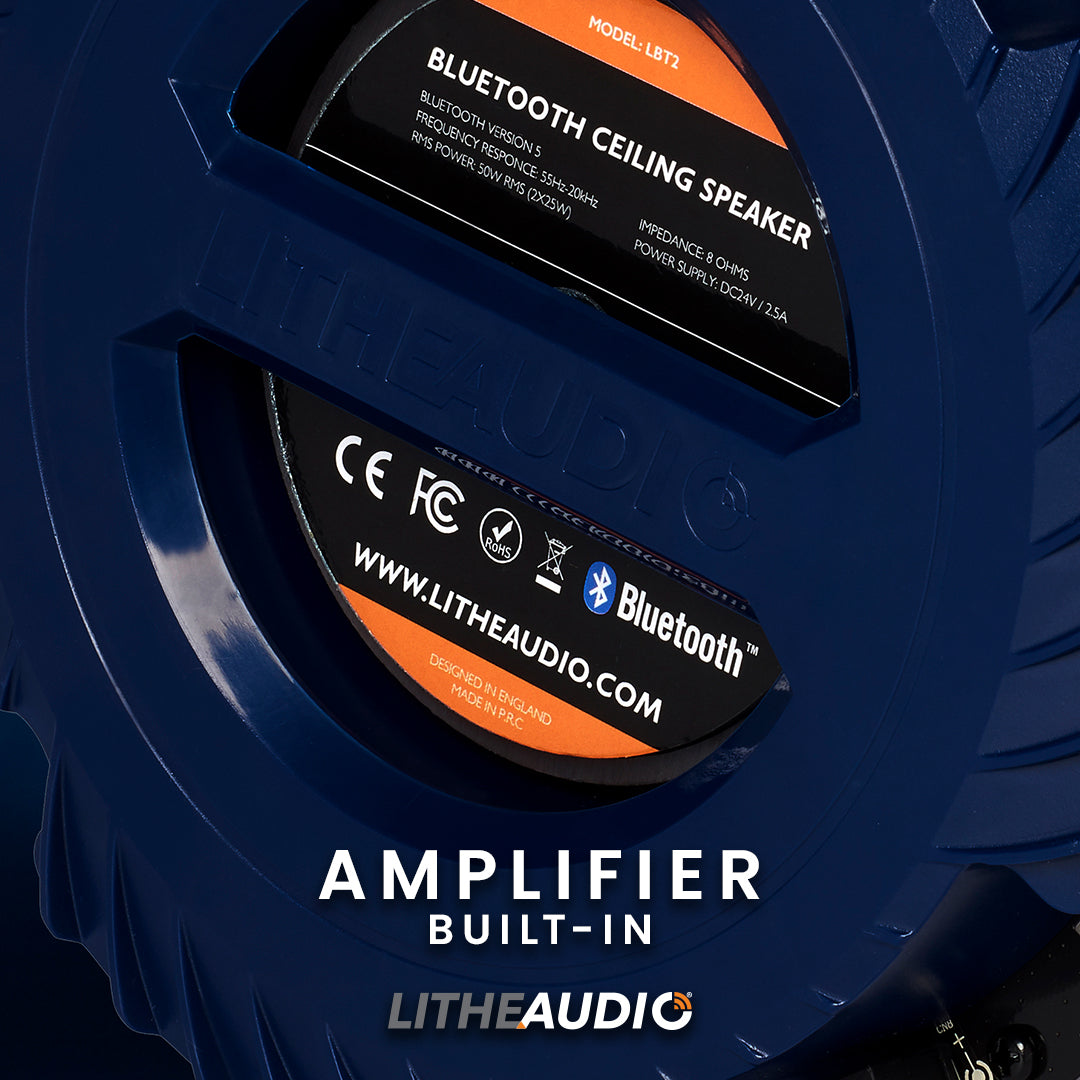 Lithe Audio - 6.5" (IP44 Bathroom) Bluetooth 5 Ceiling Speaker (03211, Pair)